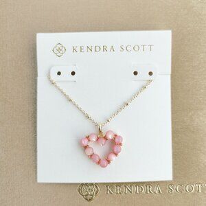 Kendra Scott Ashton Heart Gold Blush Ivory Mother-of-Pearl Short Necklace New